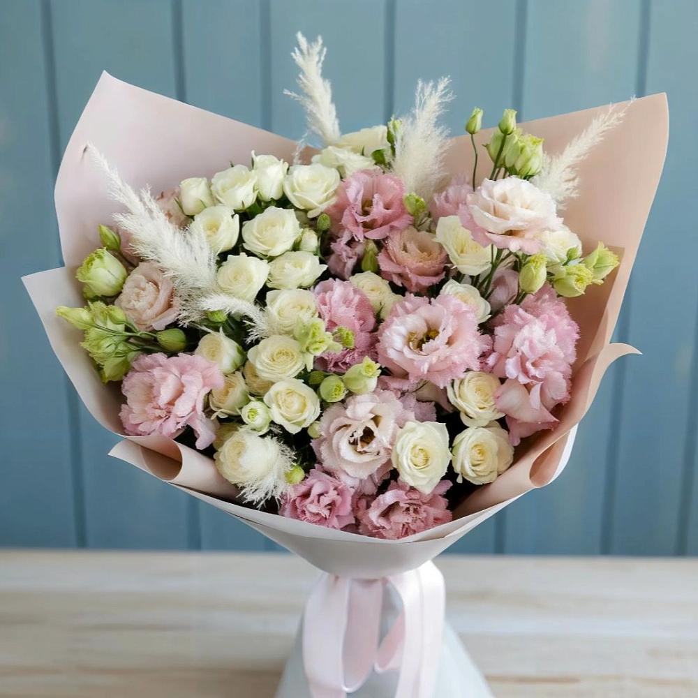 Букет цветов из: Альстромерии и Розы в Новомосковске